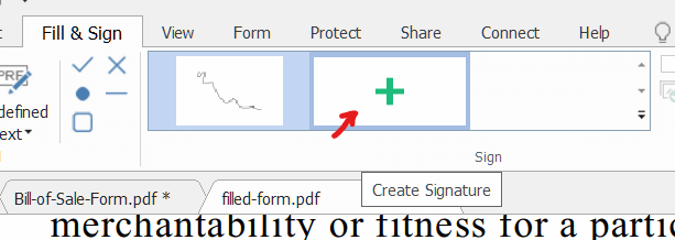 Foxit Reader add signature button